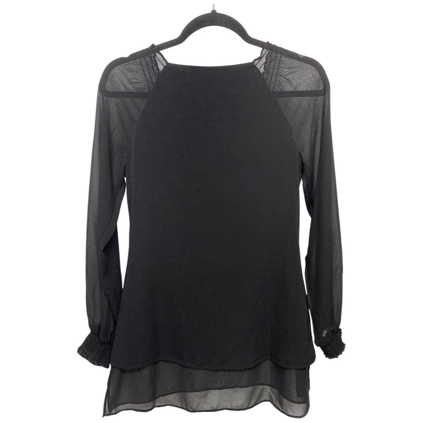 Top Long Sleeve Basic By White House Black Market In Black, Size: Xs