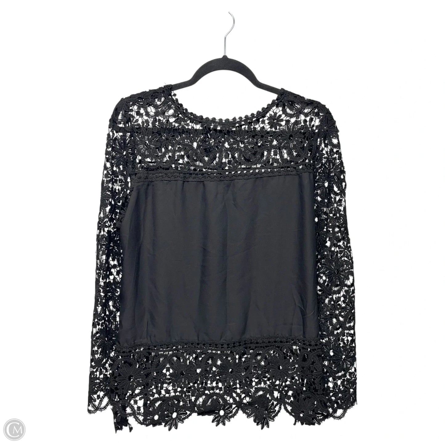 Top Long Sleeve By Onayaya In Black, Size: 2x