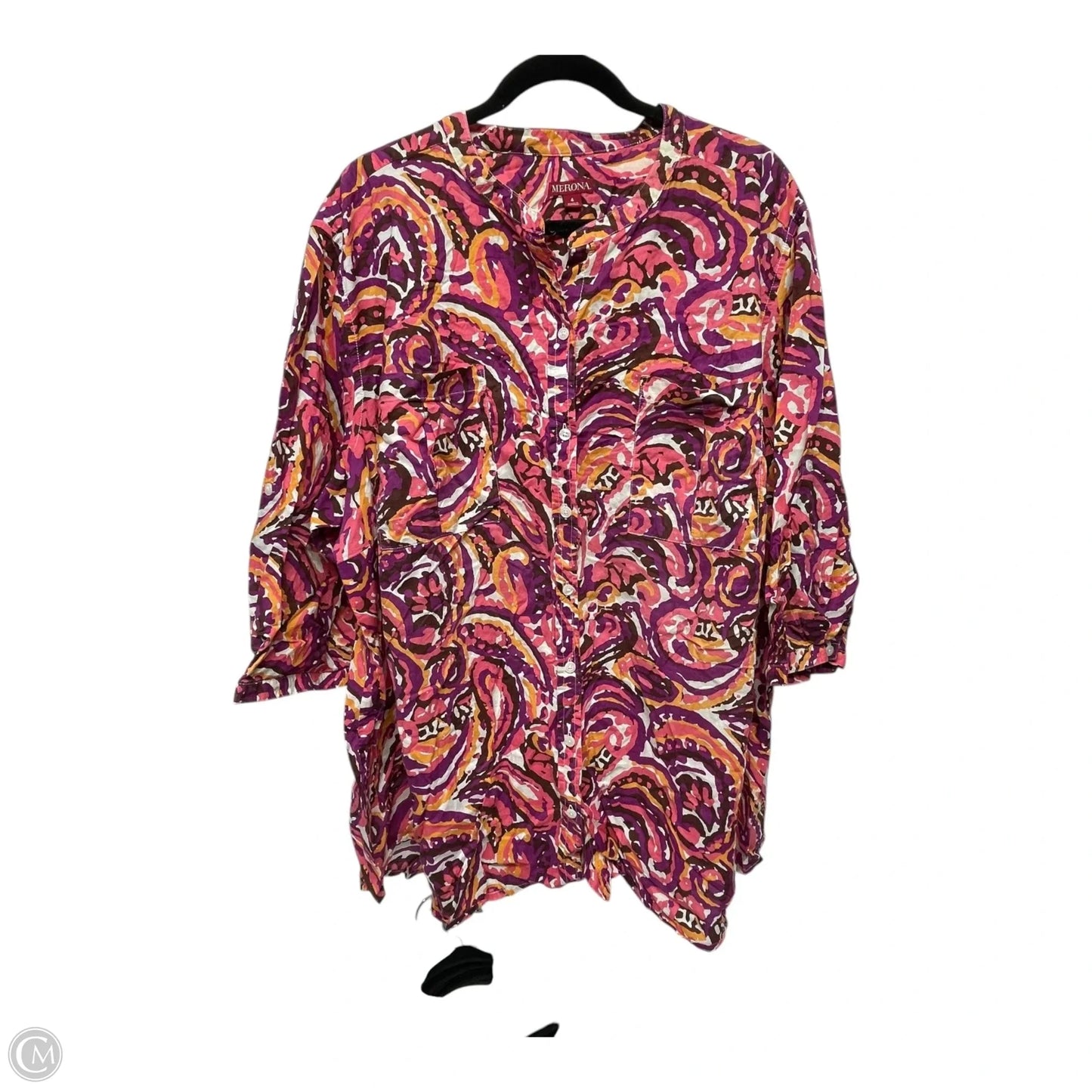 Top 3/4 Sleeve By Merona In Multi-colored, Size: 4x