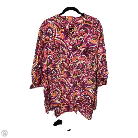 Top 3/4 Sleeve By Merona In Multi-colored, Size: 4x