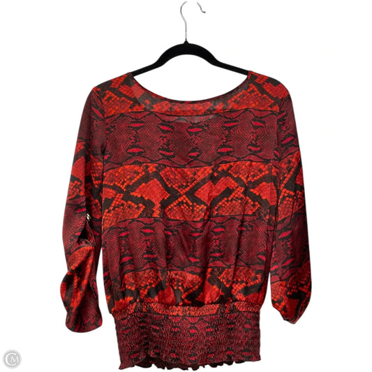 Top 3/4 Sleeve By Michael By Michael Kors In Black & Red, Size: L
