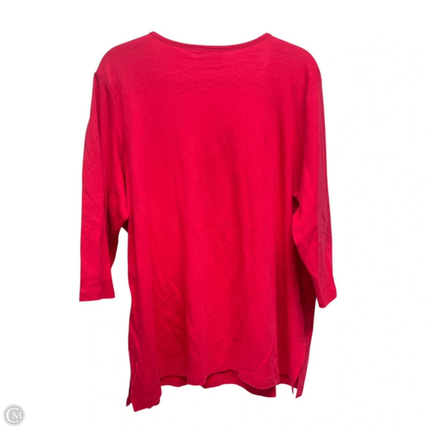 Top 3/4 Sleeve By Quaker Factory In Red, Size: 2x