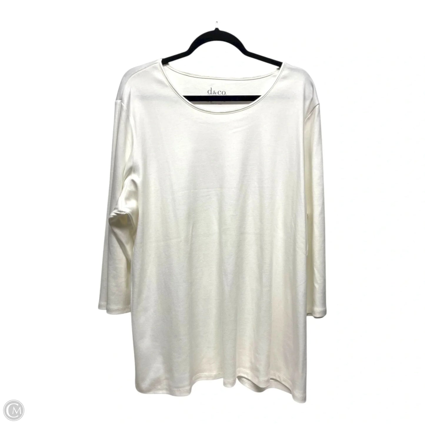 Top 3/4 Sleeve By Denim And Company In White, Size: 2x