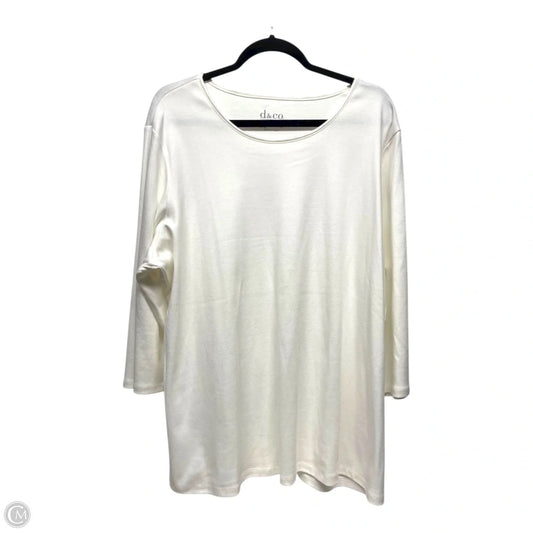 Top 3/4 Sleeve By Denim And Company In White, Size: 2x