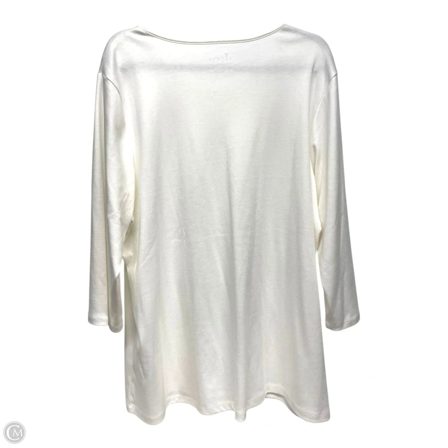 Top 3/4 Sleeve By Denim And Company In White, Size: 2x