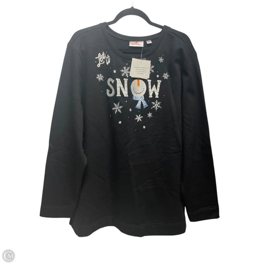 Sweatshirt Crewneck By Quaker Factory In Black, Size: 2x