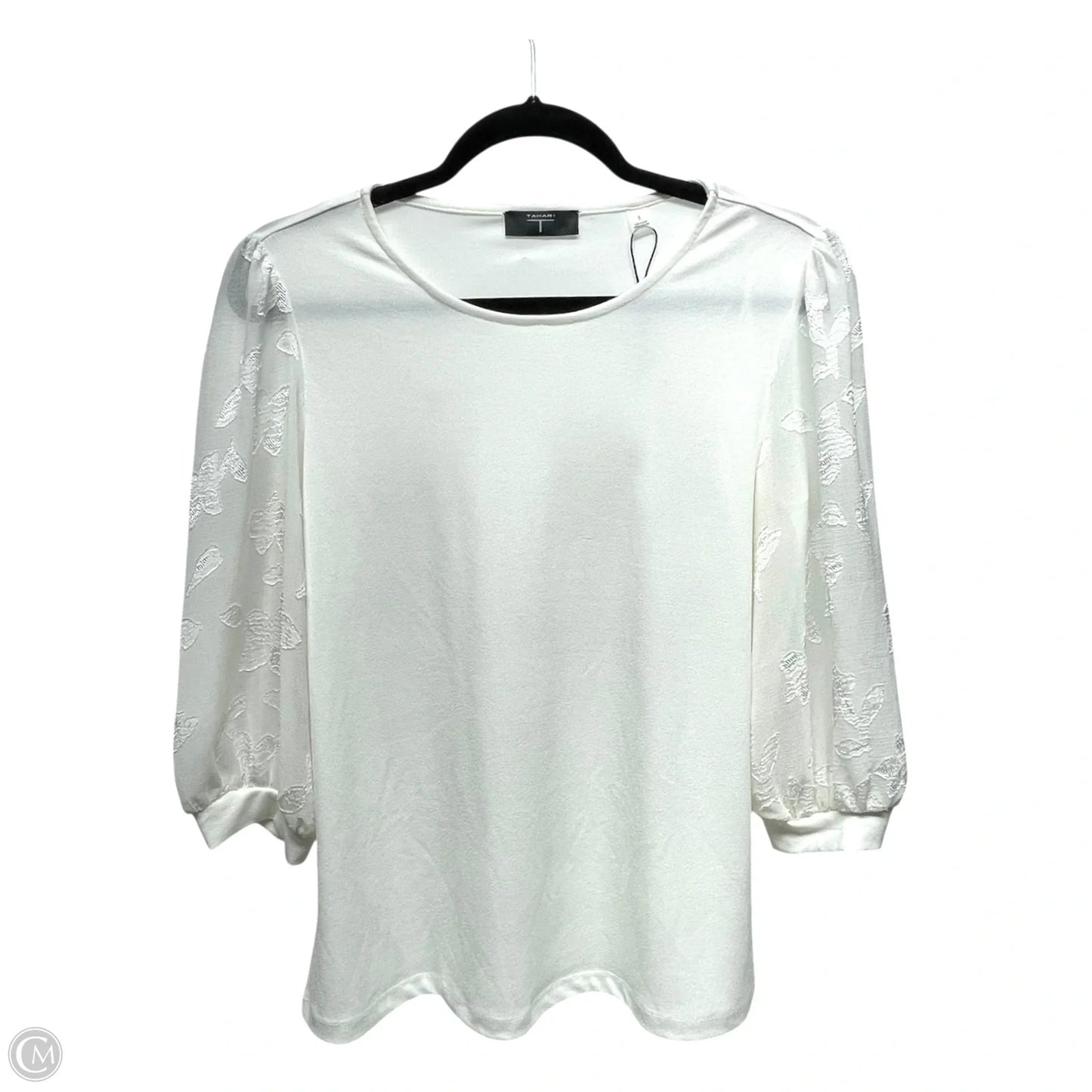 Top 3/4 Sleeve By T Tahari In White, Size: S