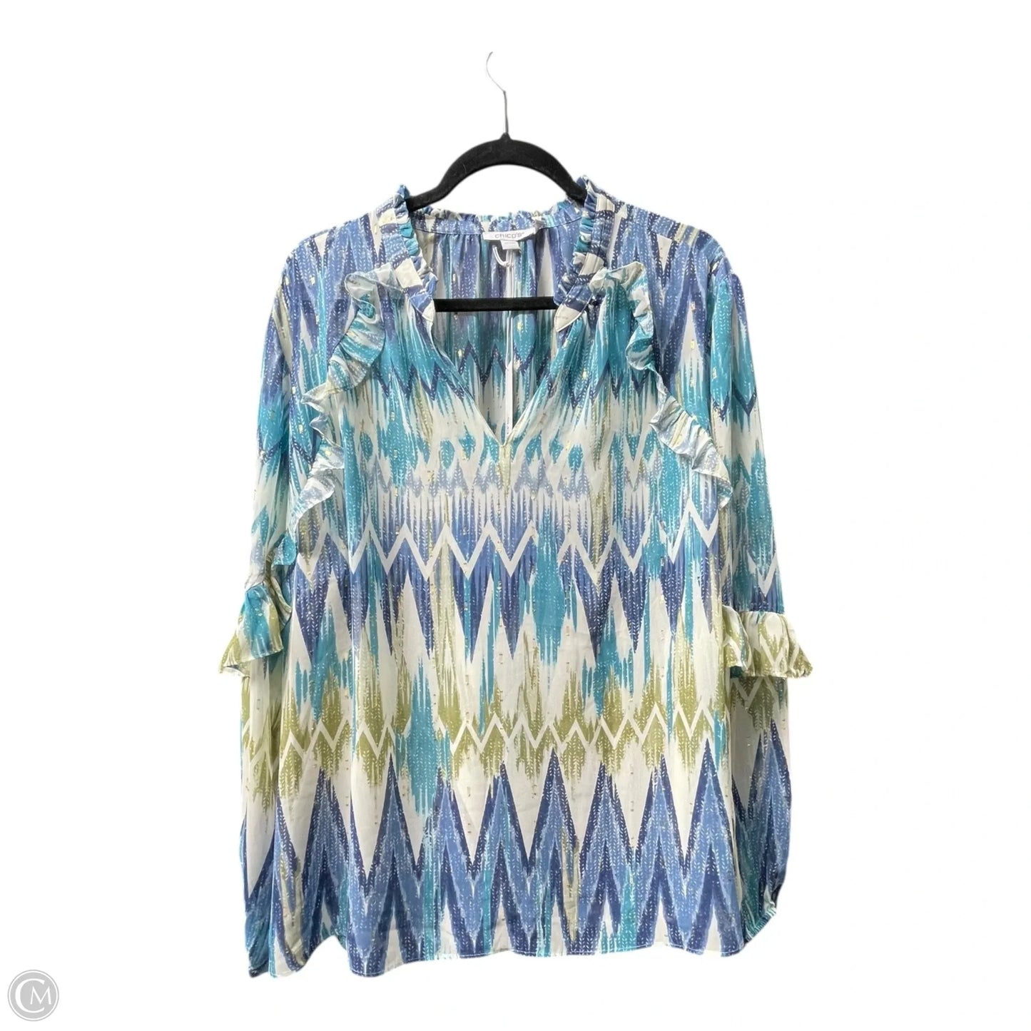 Top Long Sleeve By Chicos In Multi-colored, Size: 2x