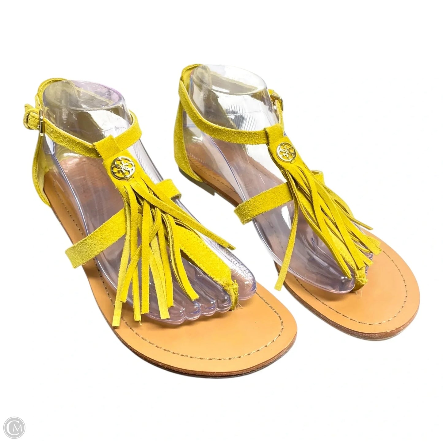 Sandals Flats By Guess In Yellow, Size: 8