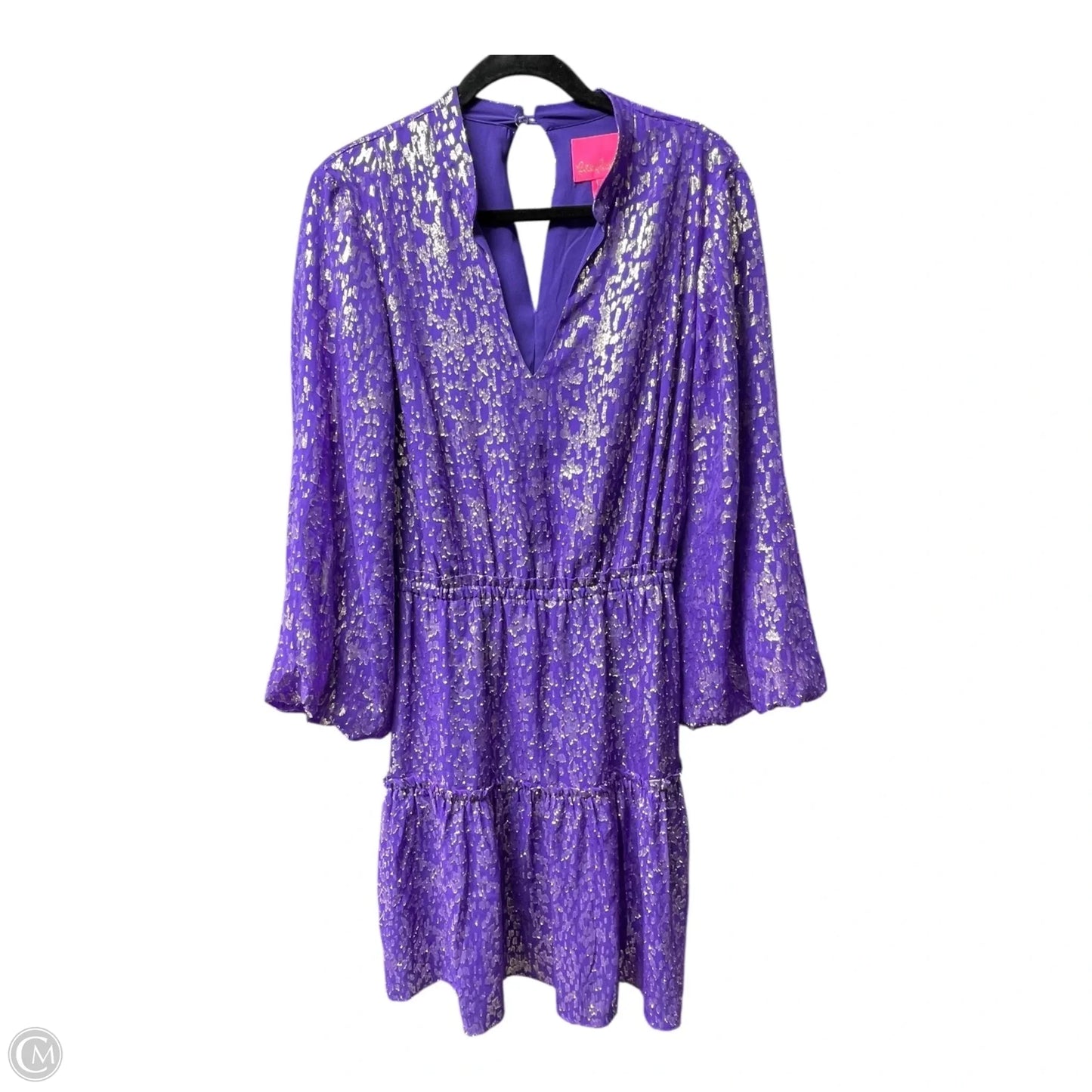 Dress Designer By Lilly Pulitzer In Gold & Purple, Size: 8