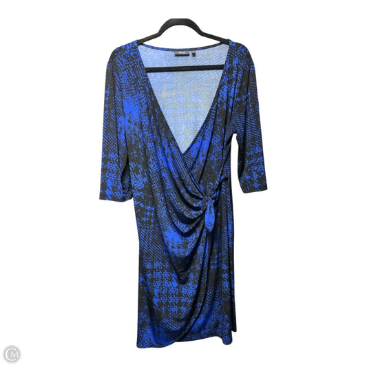Dress Casual Short By Apt 9 In Black & Blue, Size: L