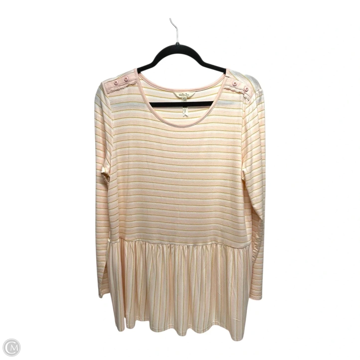 Top Long Sleeve By Matilda Jane In Striped Pattern, Size: L