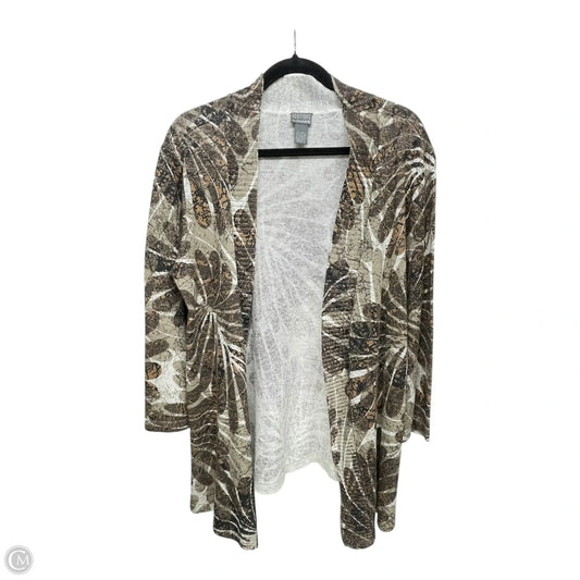 Sweater Cardigan By Chicos In Tan, Size: L