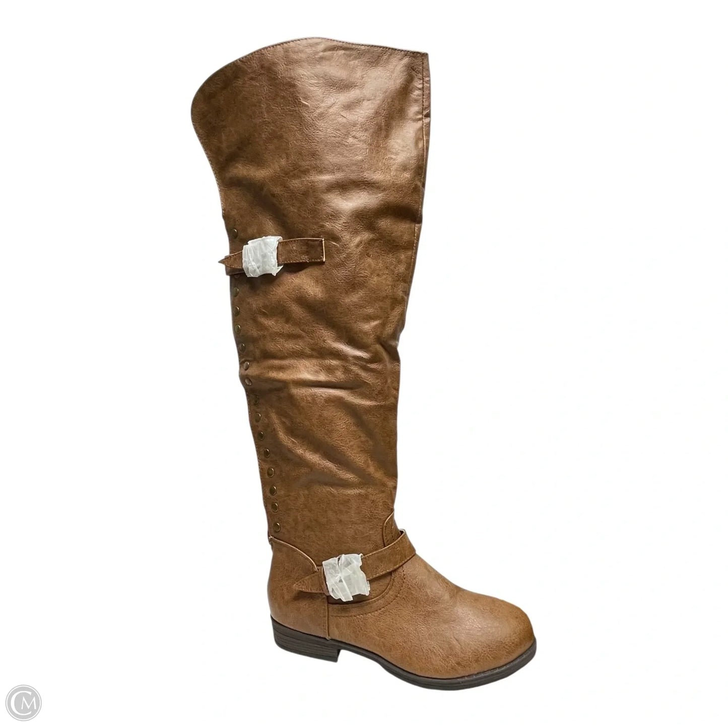 Boots Knee Heels By JG In Brown, Size: 9