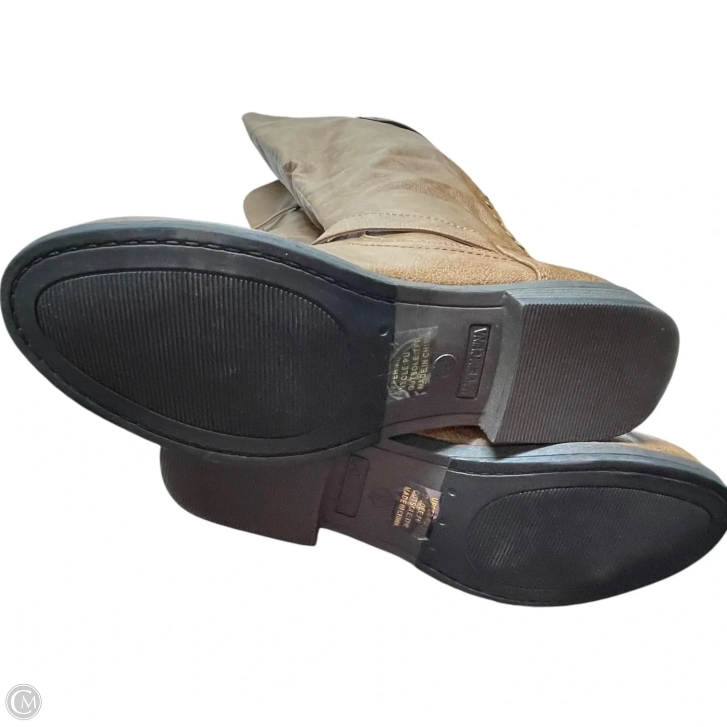 Boots Knee Heels By JG In Brown, Size: 9