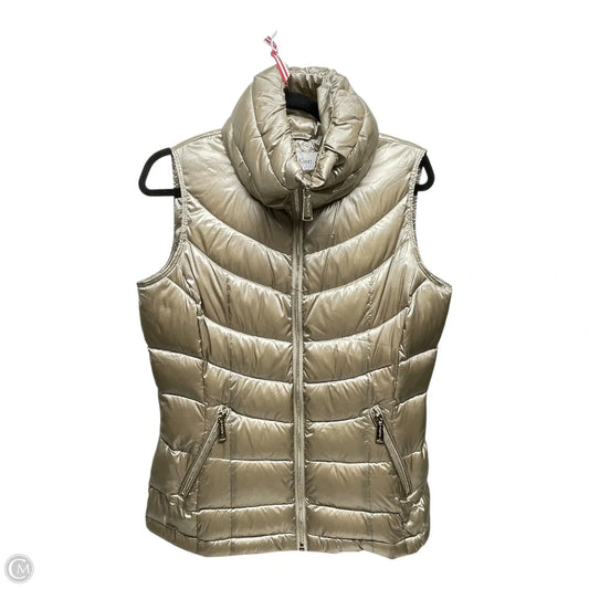 Vest Puffer & Quilted By Calvin Klein In Gold, Size: S