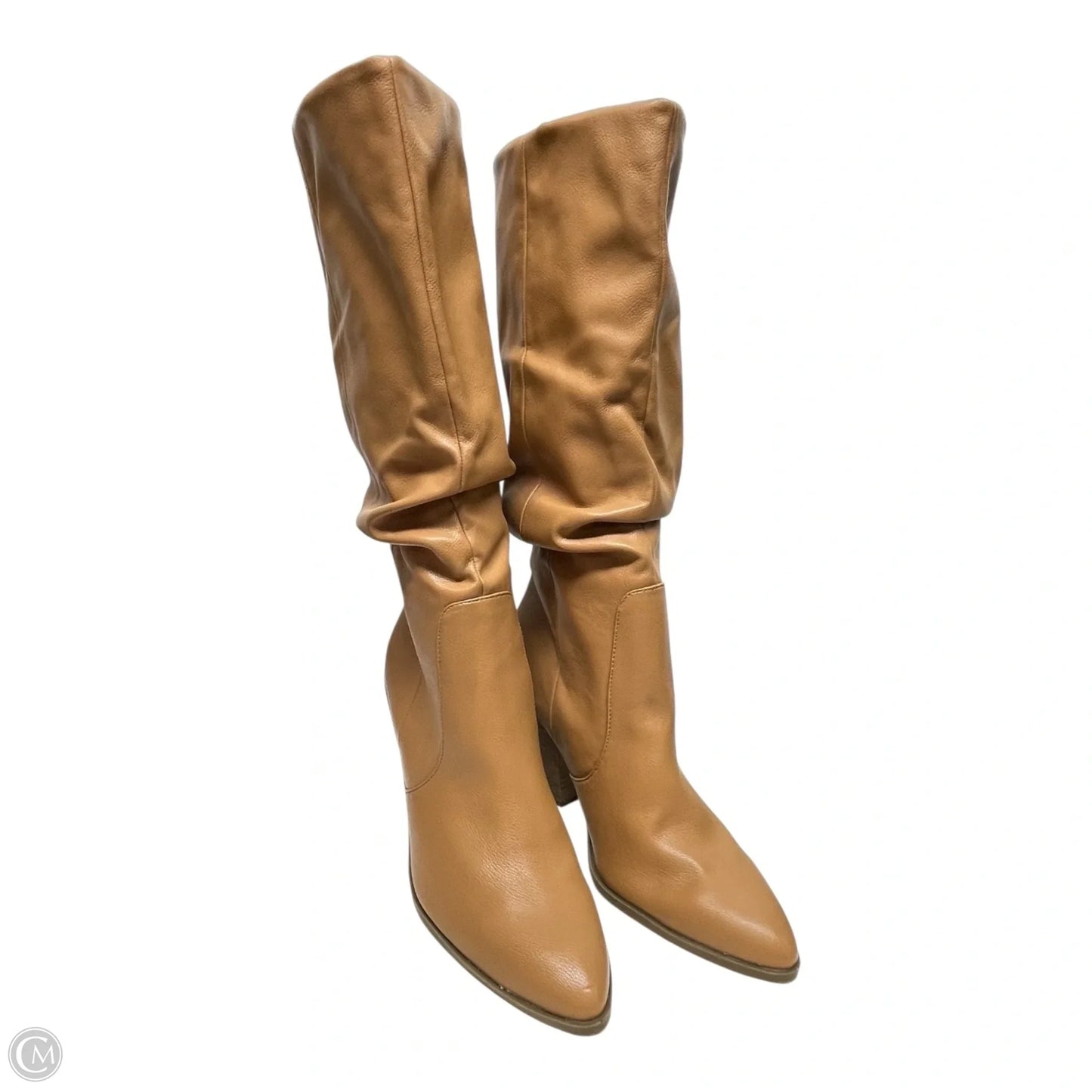 Boots Knee Heels By Dv In Brown, Size: 11