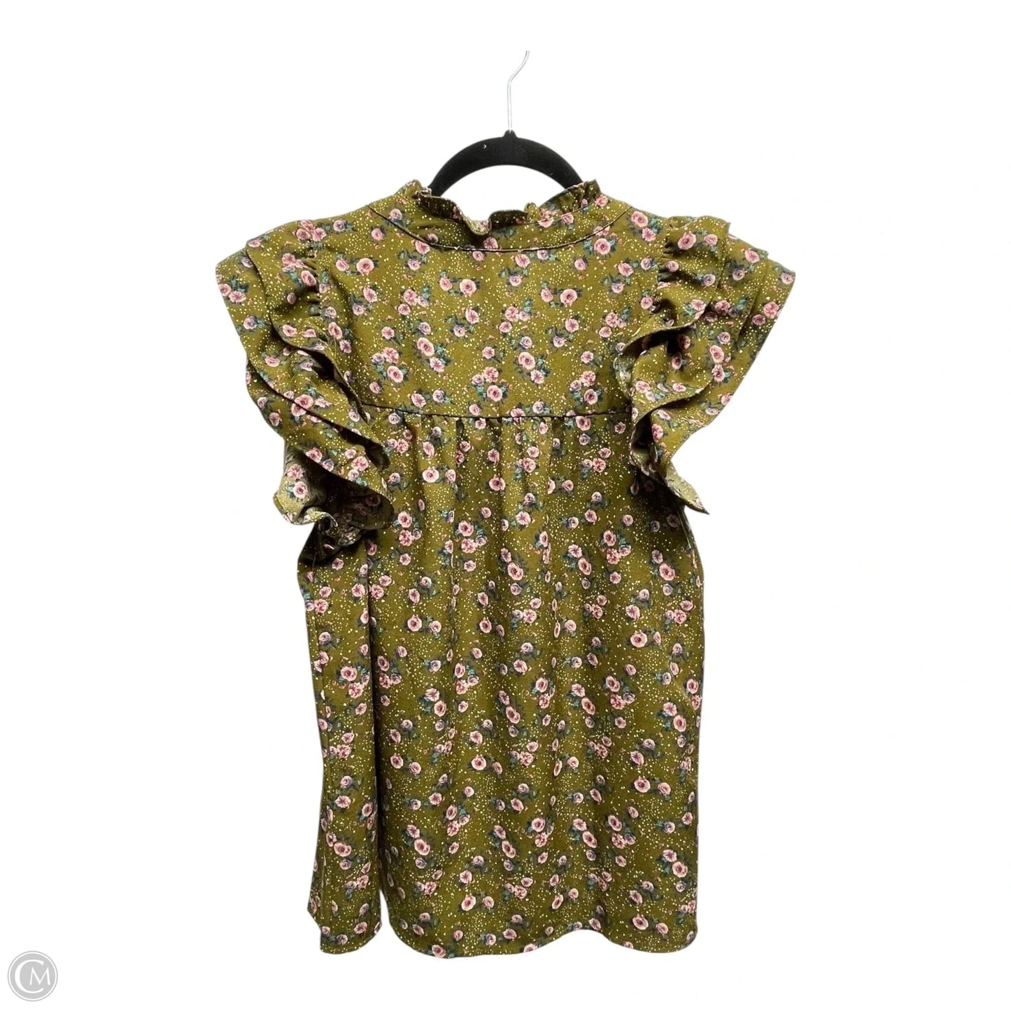 Top Short Sleeve By Entro In Green & Pink, Size: S