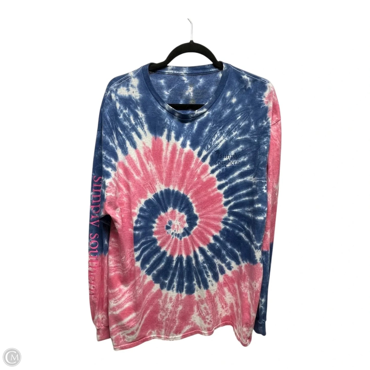 Top Long Sleeve By Simply Southern In Tie Dye Print, Size: Xl