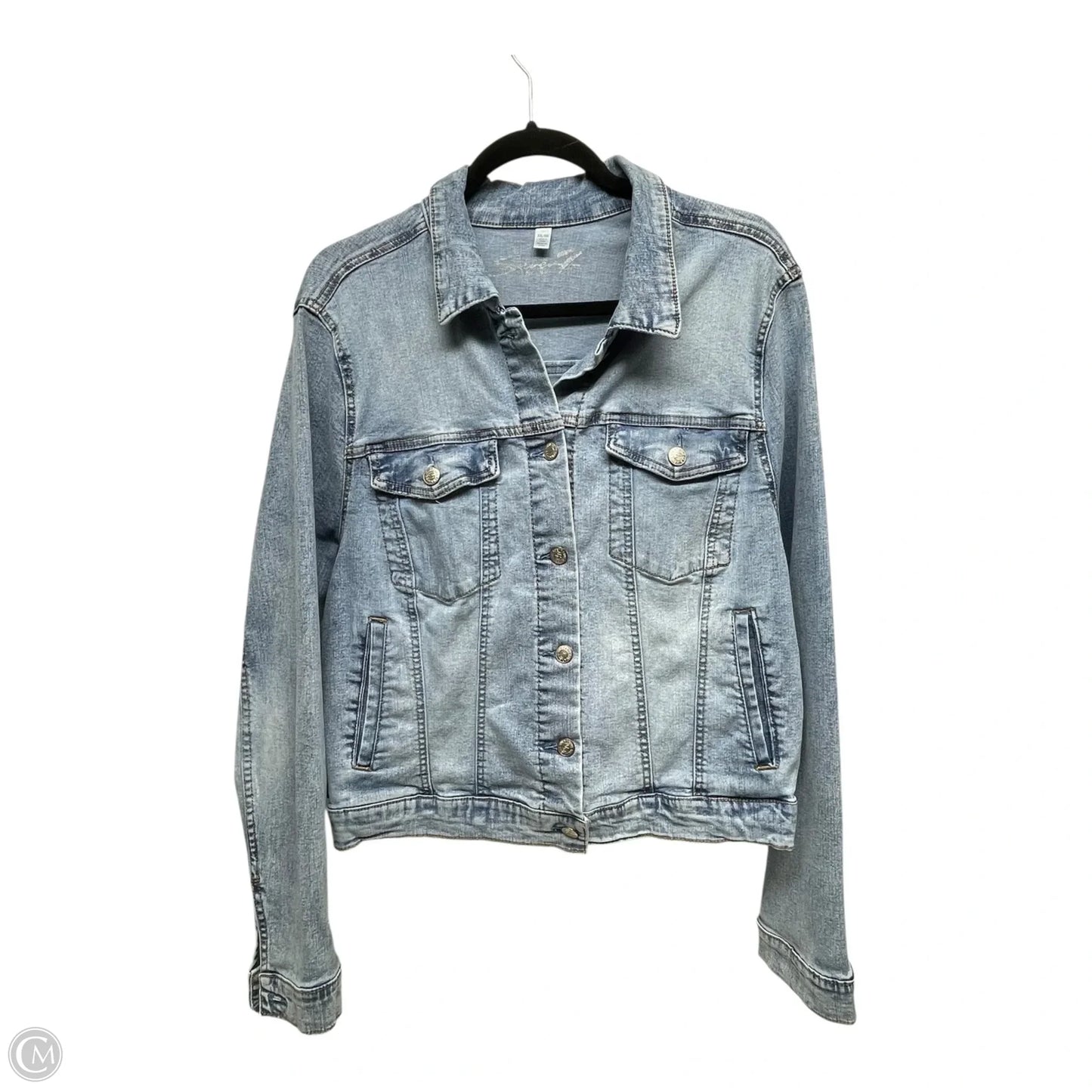 Jacket Denim By 7 For All Mankind In Blue Denim, Size: 2x