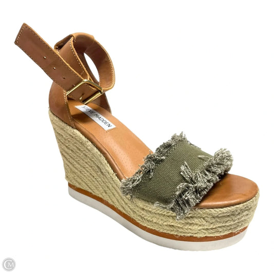 Sandals Heels Wedge By Steve Madden In Green, Size: 7