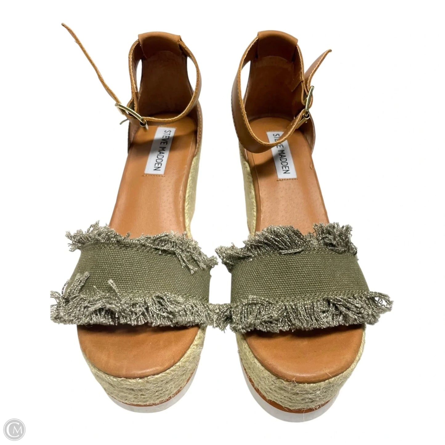 Sandals Heels Wedge By Steve Madden In Green, Size: 7