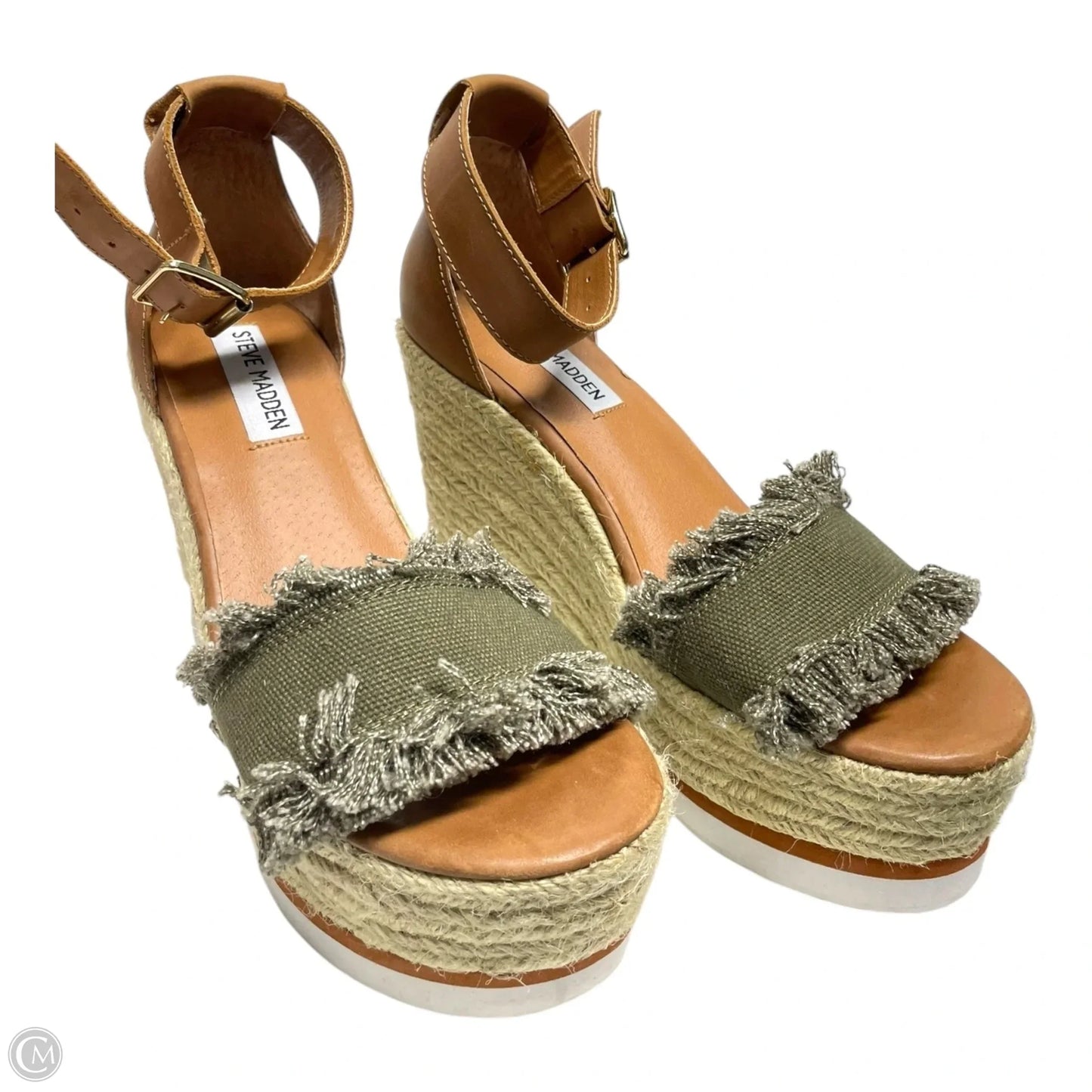 Sandals Heels Wedge By Steve Madden In Green, Size: 7