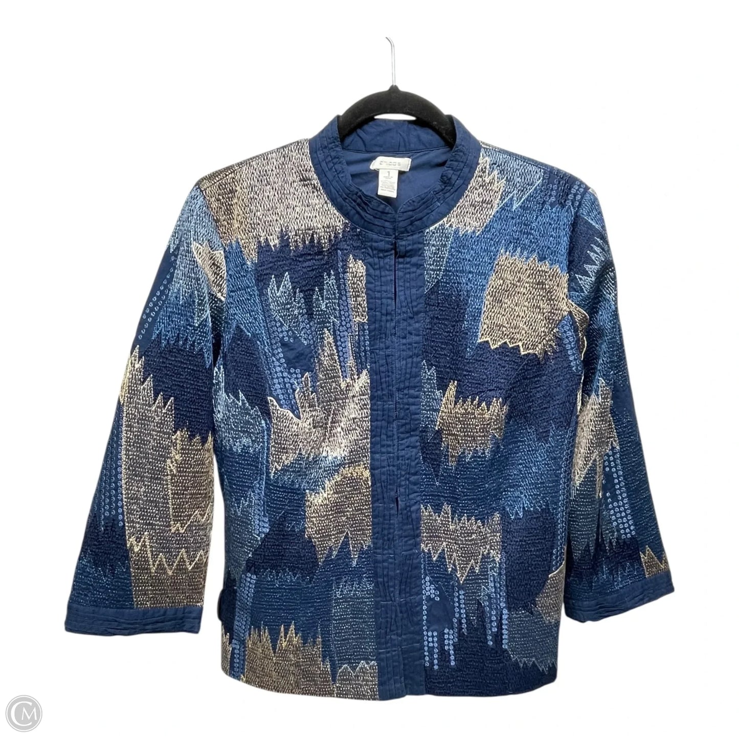 Jacket Other By Chicos In Blue & Gold, Size: M