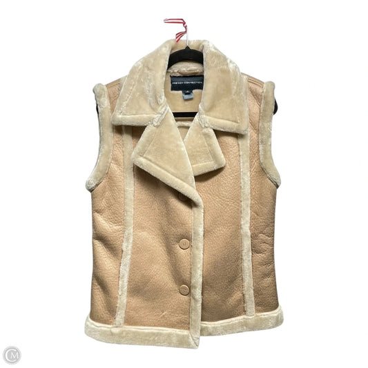 Vest Faux Fur & Sherpa By French Connection In Cream, Size: Xs