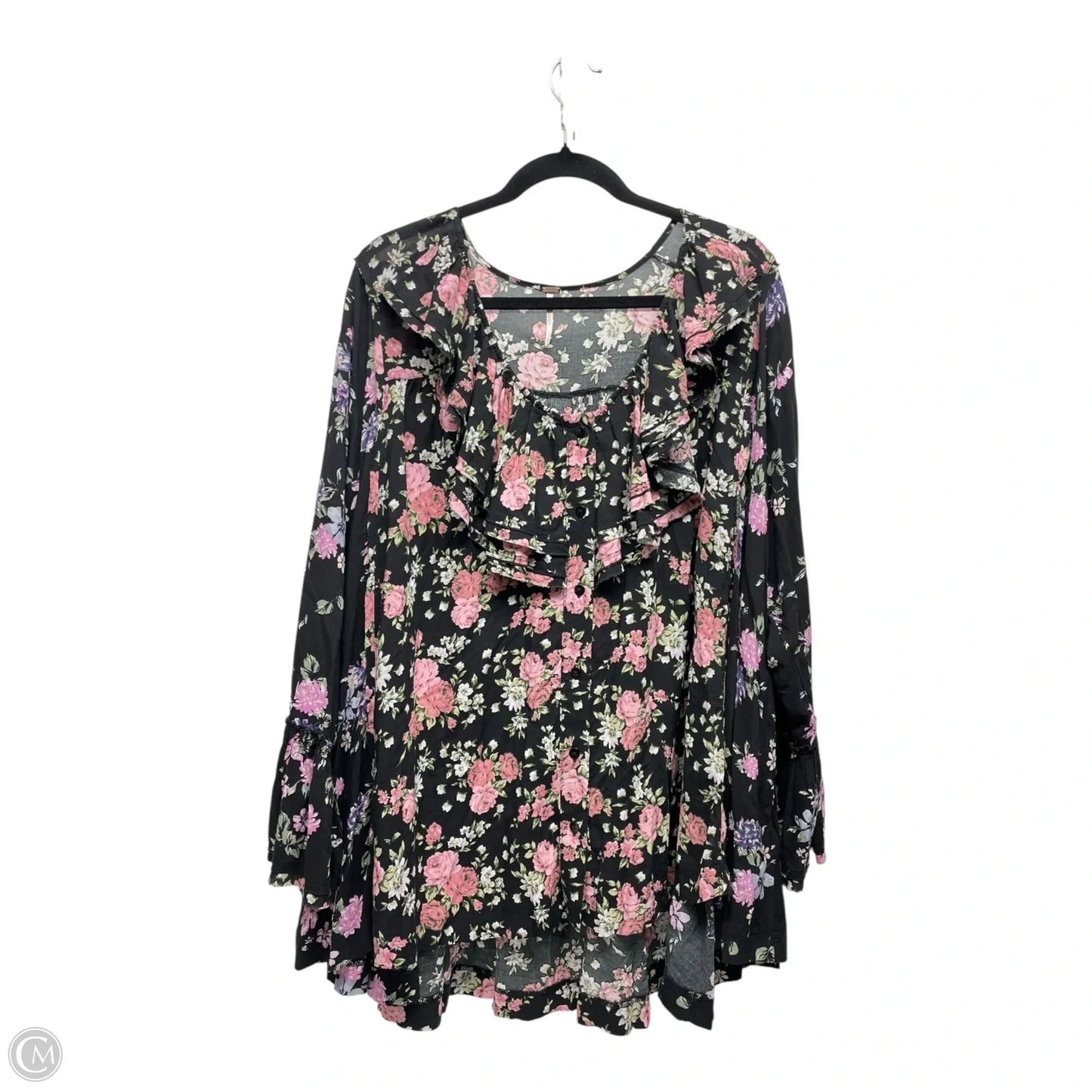Tunic Long Sleeve By Free People In Floral Print, Size: S