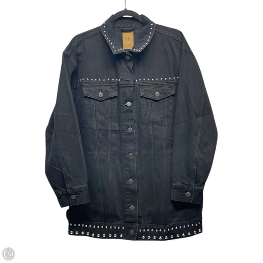 Jacket Denim By Gap In Black & Silver, Size: M