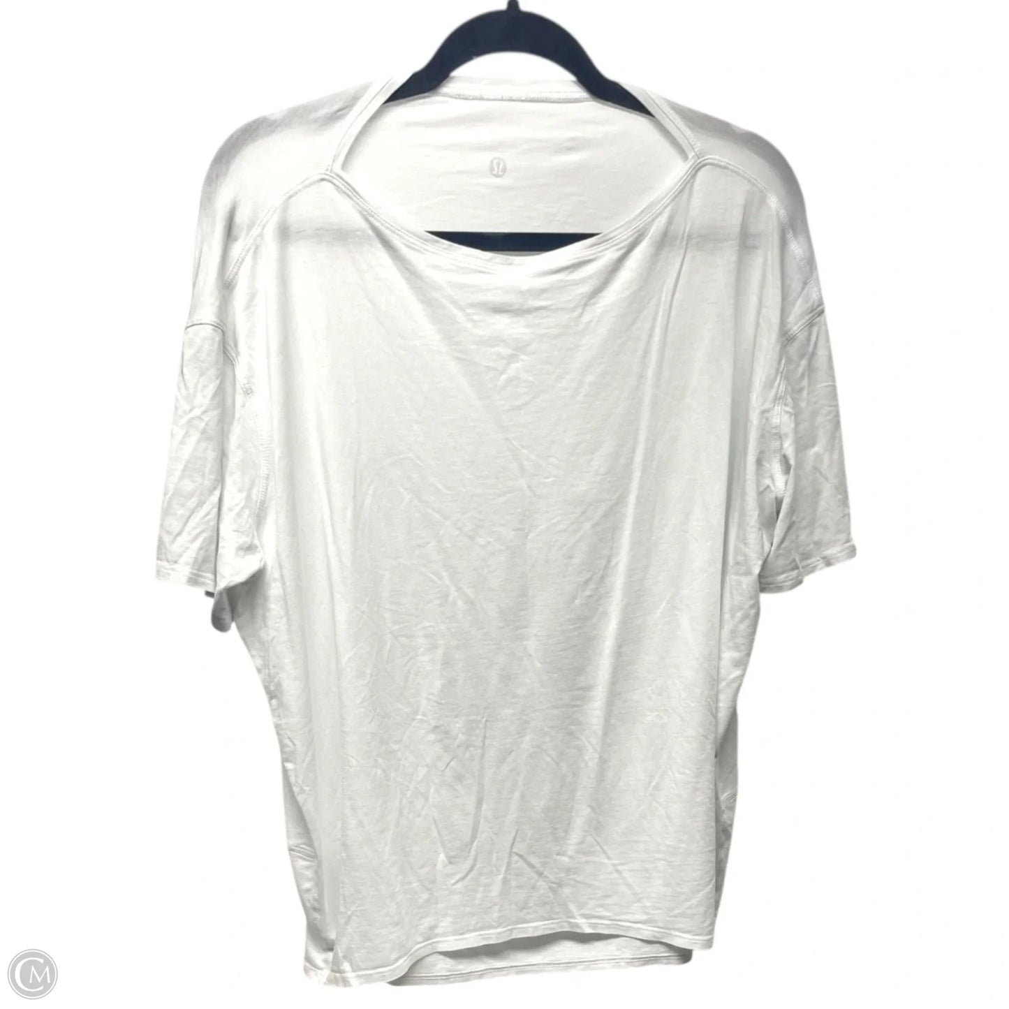 Athletic Top Short Sleeve By Lululemon In White, Size: L