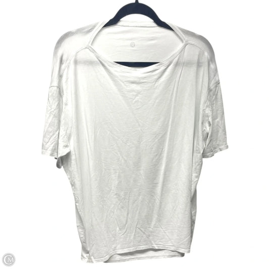 Athletic Top Short Sleeve By Lululemon In White, Size: L