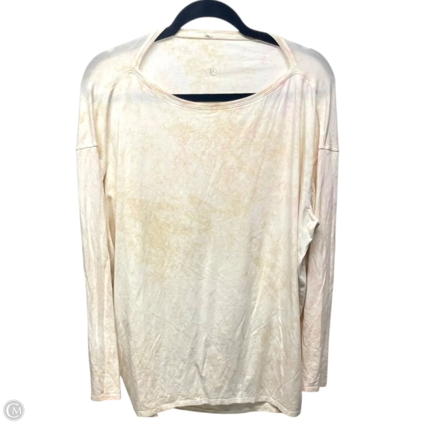 Athletic Top Long Sleeve Crewneck By Lululemon In Peach, Size: L