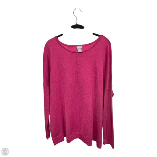 Sweater By Chicos In Pink, Size: L