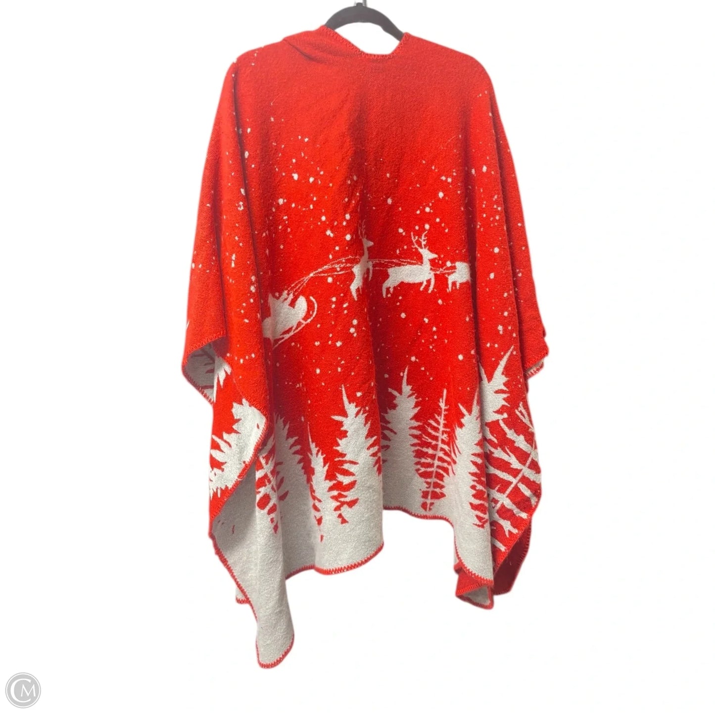 Shawl By Clothes Mentor In Grey & Red, Size: Osfm