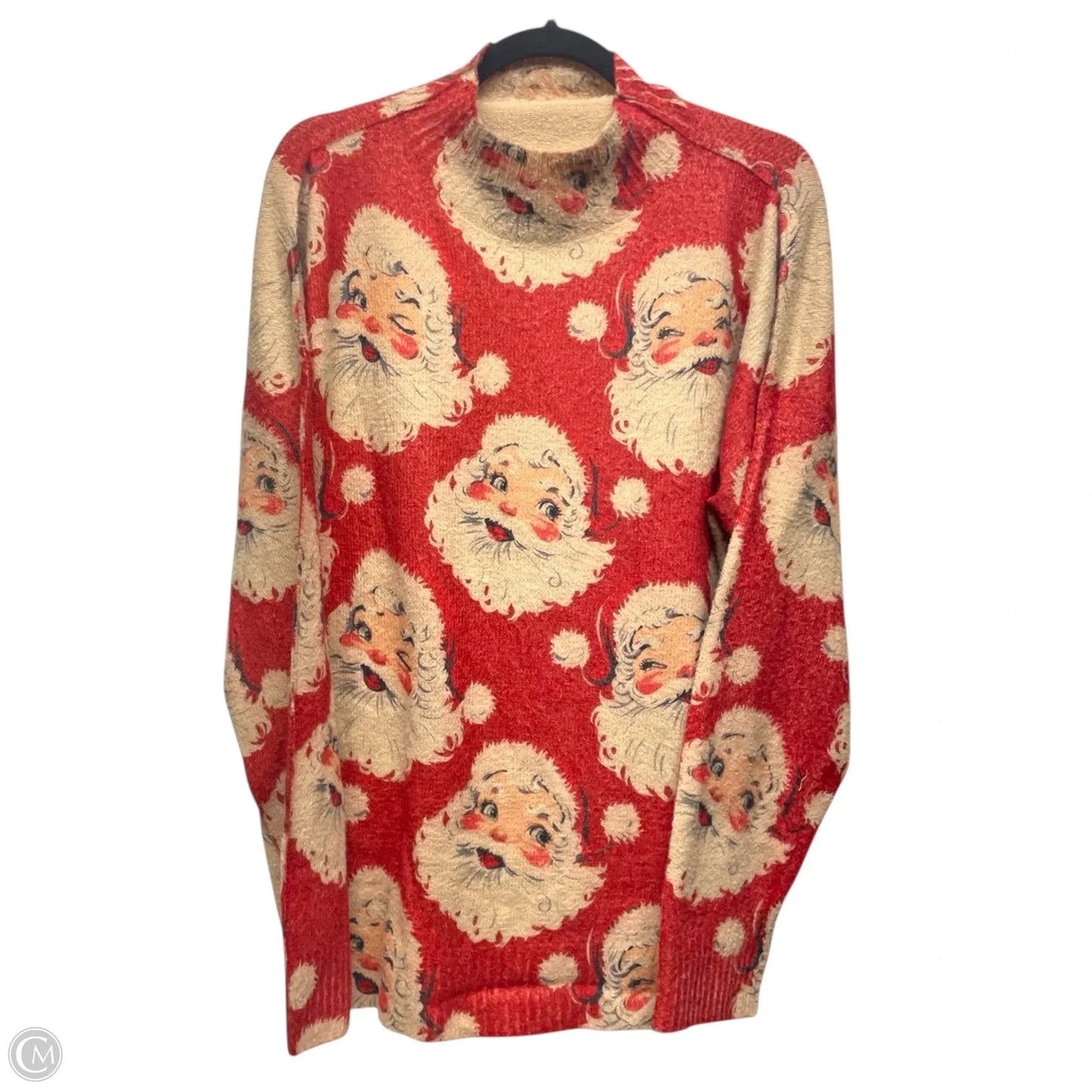 Sweater By santa -  In Cream & Red, Size: 2x