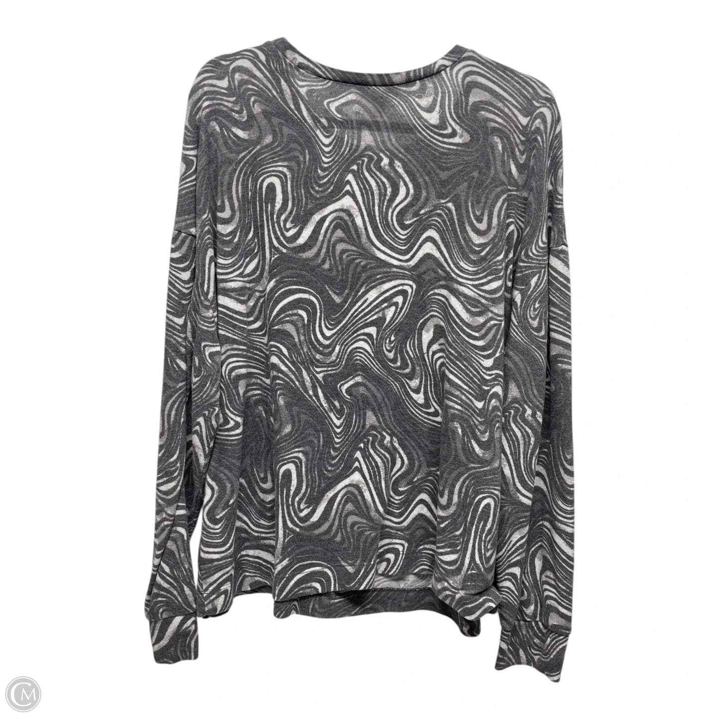 Top Long Sleeve By Time And Tru In Grey & White, Size: 2x