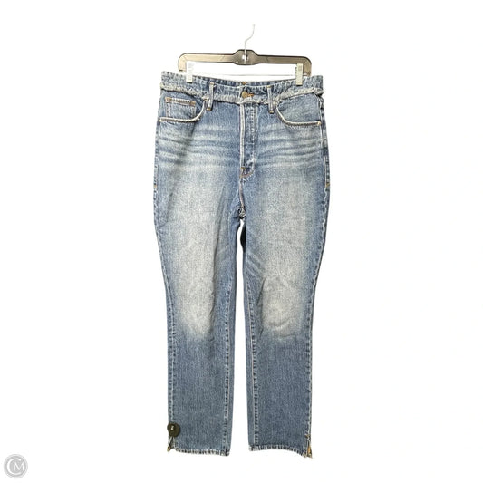 Jeans Straight By Good American In Blue Denim, Size: 12