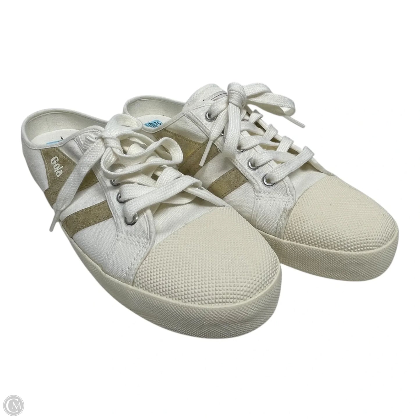Shoes Sneakers By Gola In Gold & White, Size: 10