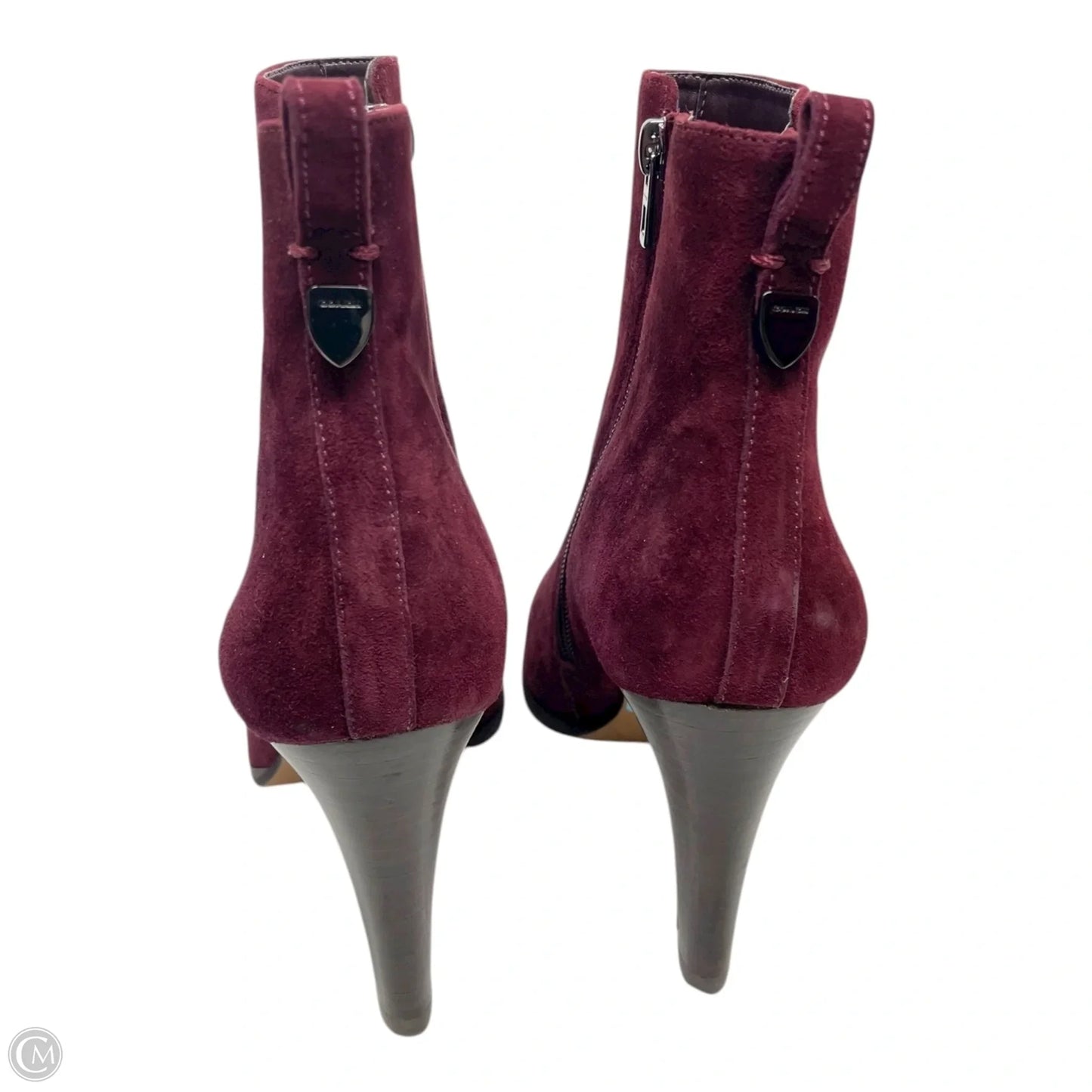 Boots Designer By Coach In Maroon, Size: 6