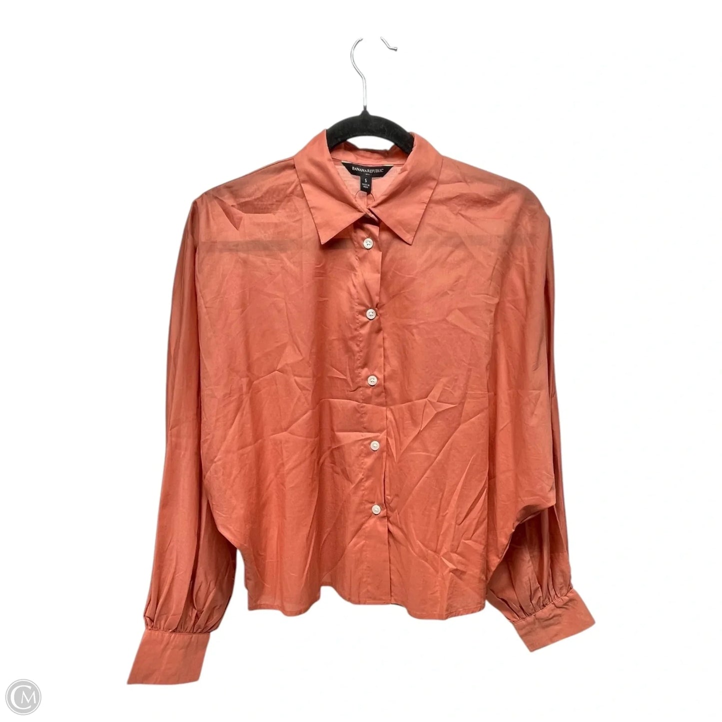 Top Long Sleeve By Banana Republic In Peach, Size: S