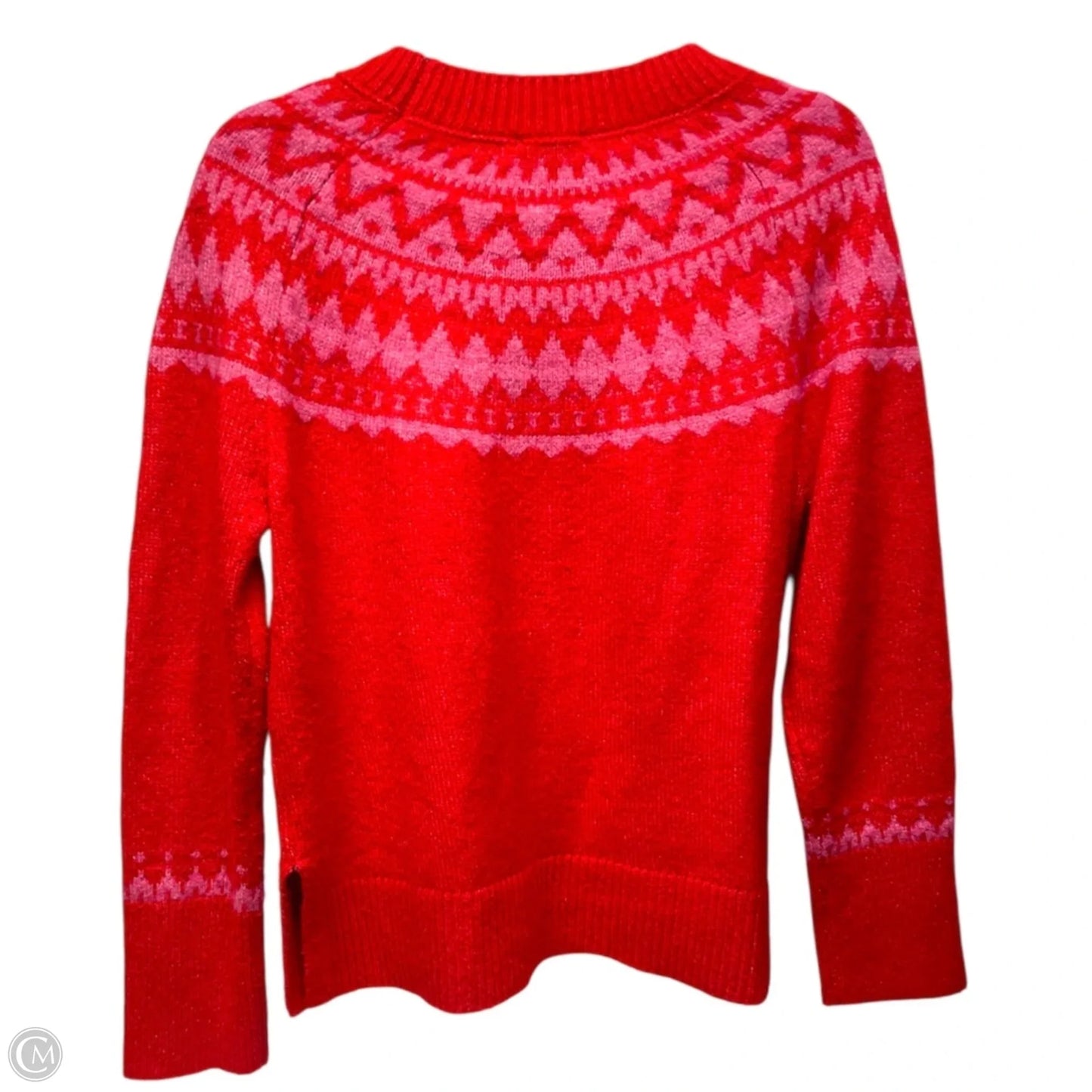 Sweater By Talbots In Pink & Red, Size: M