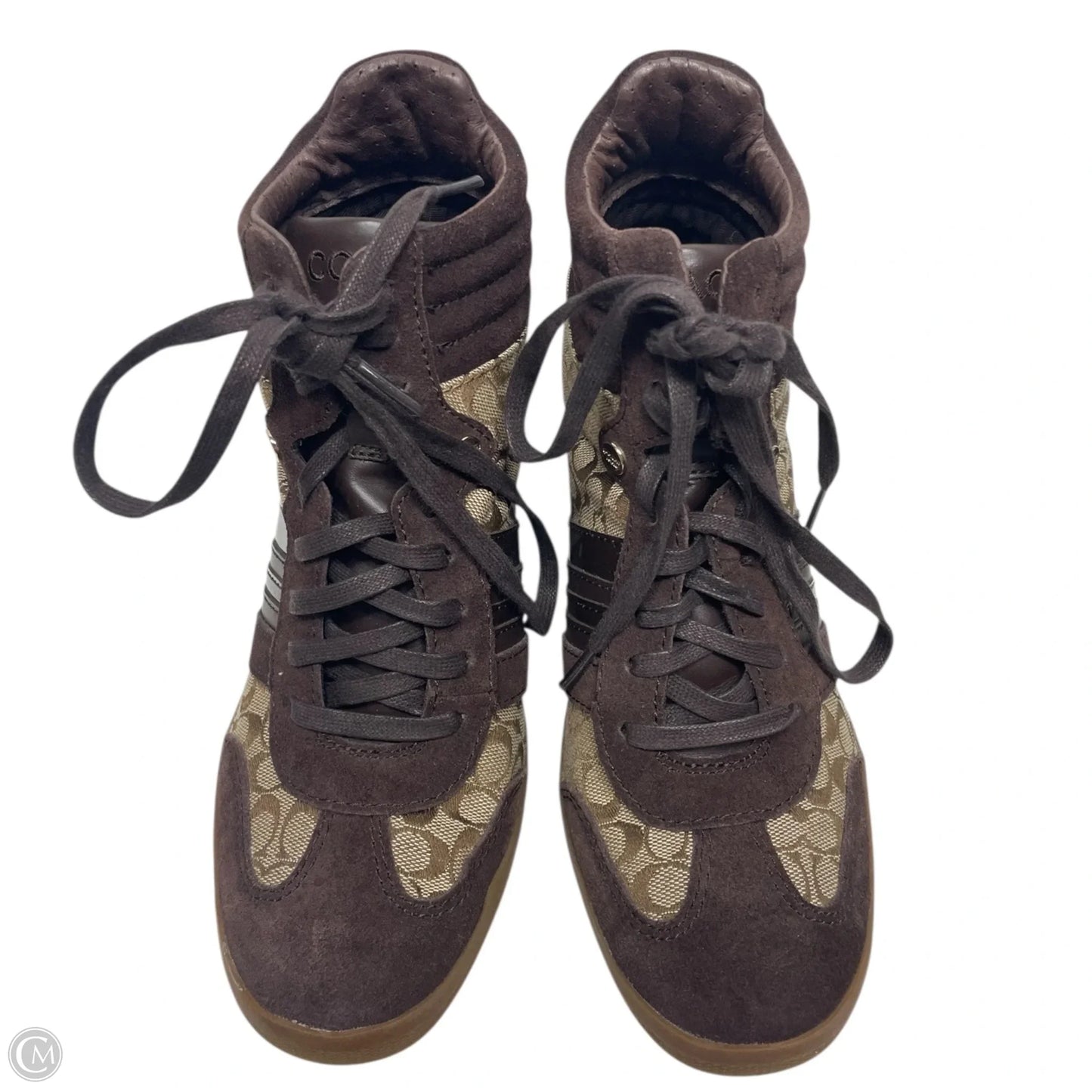 Shoes Designer By Coach In Brown & Tan, Size: 8