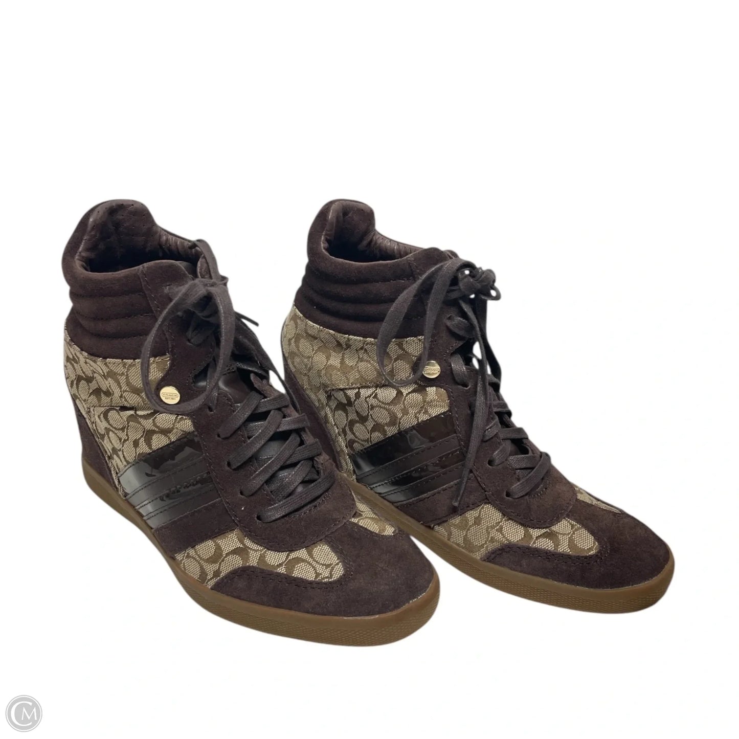 Shoes Designer By Coach In Brown & Tan, Size: 8