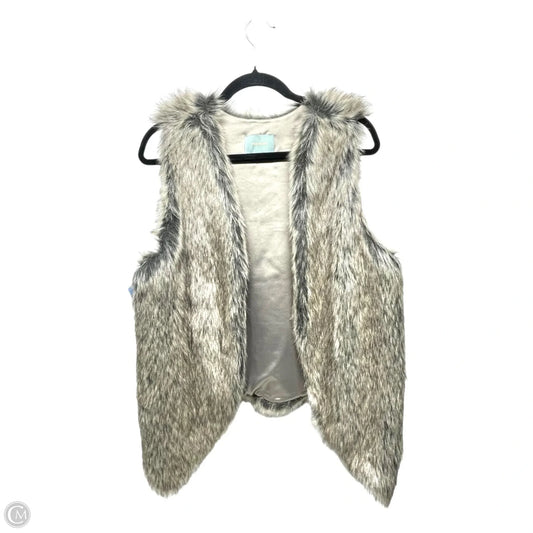 Vest Faux Fur & Sherpa By Skies Are Blue In Taupe, Size: M