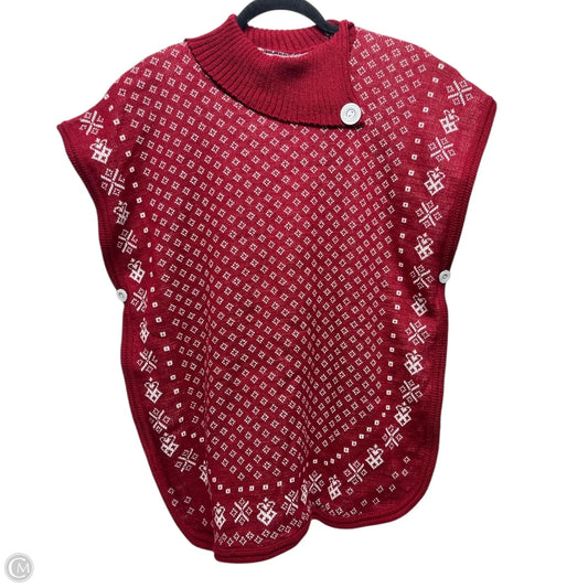 Vest Sweater By Clothes Mentor In Red & White, Size: Osfm