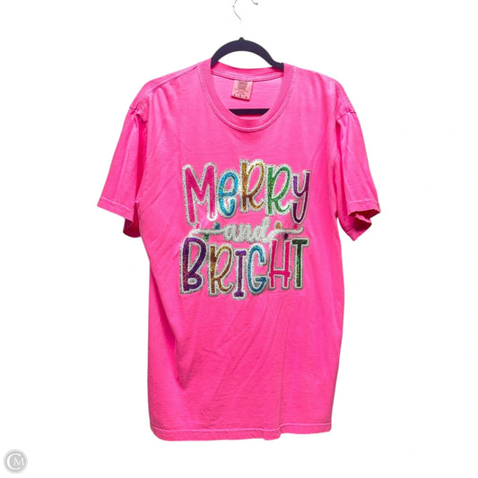 Top Short Sleeve Basic By Comfort Colors In Pink, Size: L