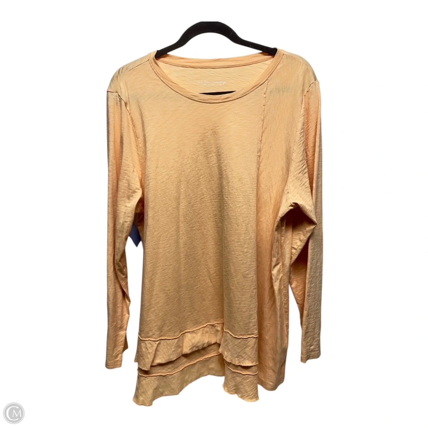 Top Long Sleeve By Soft Surroundings In Peach, Size: Xl