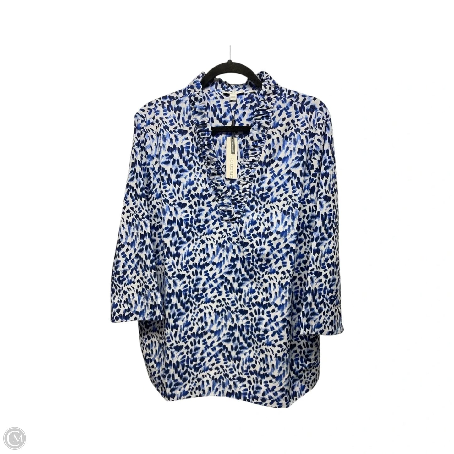 Top Long Sleeve By Chicos In Blue, Size: Xl